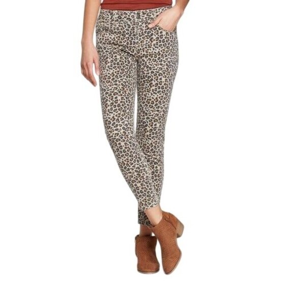 Knox Rose Women's Leopard Print Ankle Skinny Pants Size 10, Comfort Waist - Picture 2 of 11